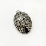 Load image into Gallery viewer, DC303. Diamond Sterling Silver Oval Cross Pendant