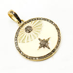 Load image into Gallery viewer, Diamond Sterling Silver Round Star Enamel Pendant