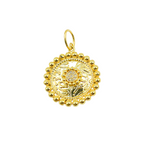 Load image into Gallery viewer, 14K Solid Gold with Diamonds Circle Charm. KG23
