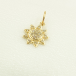 Load image into Gallery viewer, 14K Solid Gold Diamond Flower Charm. GDP268