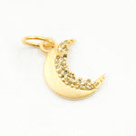 Load image into Gallery viewer, Diamond Sterling Silver Moon Charm