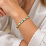 Load image into Gallery viewer, BNE68710. 14K Solid Gold Diamond & Gemstone Bangle