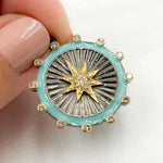 Load image into Gallery viewer, Buy Now Sterling Silver Round Star Enamel Pendants
