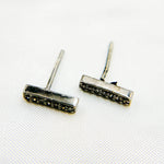 Load image into Gallery viewer, DE042. Diamond Sterling Silver Bar Studs