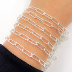 Load image into Gallery viewer, Sterling Silver Hammered Paperclip Chain