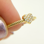 Load image into Gallery viewer, 14K Solid Gold Heart Diamond Ring.
