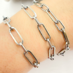 Load image into Gallery viewer, Oxidized Sterling Silver Shinny Flat Long and Short Link Chains