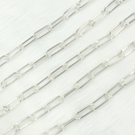 Load image into Gallery viewer, Sterling Silver Smooth Paperclip Link Chain