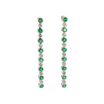 Load image into Gallery viewer, EFG52175EM. 14k Solid Gold Diamond and Emerald Circles Dangle Earrings