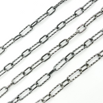 Load image into Gallery viewer, Black Rhodium Sterling Silver Diamond Cut & Smooth Paperclip Chains