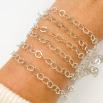 Load image into Gallery viewer, 679FLSS. Sterling Silver Hammered Round Link Chain