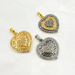 Load image into Gallery viewer, DP175. Diamond Sterling Silver Heart Pendant with Design