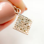 Load image into Gallery viewer, DC251. Diamond Sterling Silver Square Charm
