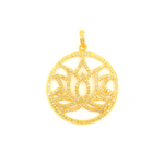 Load image into Gallery viewer, DP516. Diamond & Sterling Silver Round Lotus Pendant