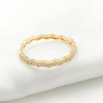 Load image into Gallery viewer, 14K Solid Yellow Gold Diamond Wave Ring.