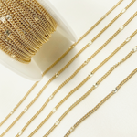 Load image into Gallery viewer, 67S1GF. Gold Filled Satellite Curb Link Chain