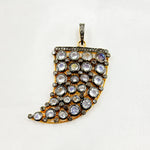 Load image into Gallery viewer, DSP042. Diamond Silver Gemstone Horn Pendant