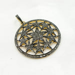 Load image into Gallery viewer, DP161. Diamond Silver Circle Start Pendant