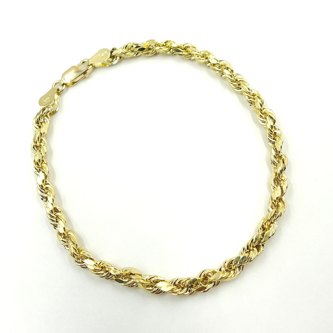 14K29Bracelet. 14K Solid Gold Rope Bracelet