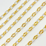 Load image into Gallery viewer, V308TT. Gold Filled and Silver Mixed Link Cable Chain - Smooth & Diamond Cut Links