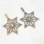 Load image into Gallery viewer, DP118. Diamond & Sterling Silver Star Pendant with Gemstone