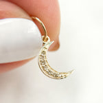 Load image into Gallery viewer, 14K Solid Gold Diamond Moon Charms