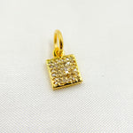 Load image into Gallery viewer, DC890. Diamond Sterling Silver Square Charm