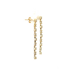 Load image into Gallery viewer, EFG52100. 14k Solid Gold Diamond Baguette Dangle Earrings