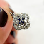 Load image into Gallery viewer, DC389. Diamond Sterling Silver Flower Charm with Gemstone