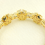 Load image into Gallery viewer, 14K Solid Gold Diamond Flowers Band Ring.