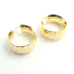 Load image into Gallery viewer, GER88. 14K Solid Gold Hammered Hoop Earrings