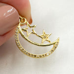 Load image into Gallery viewer, DP646. Diamond Sterling Silver Moon & Star Pendant