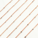 Load image into Gallery viewer, 925 Sterling Silver Rose Gold Plated Satellite Cube Chain. Z36RGS
