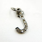 Load image into Gallery viewer, DC557. Diamond Sterling Silver Letter "J" Charm