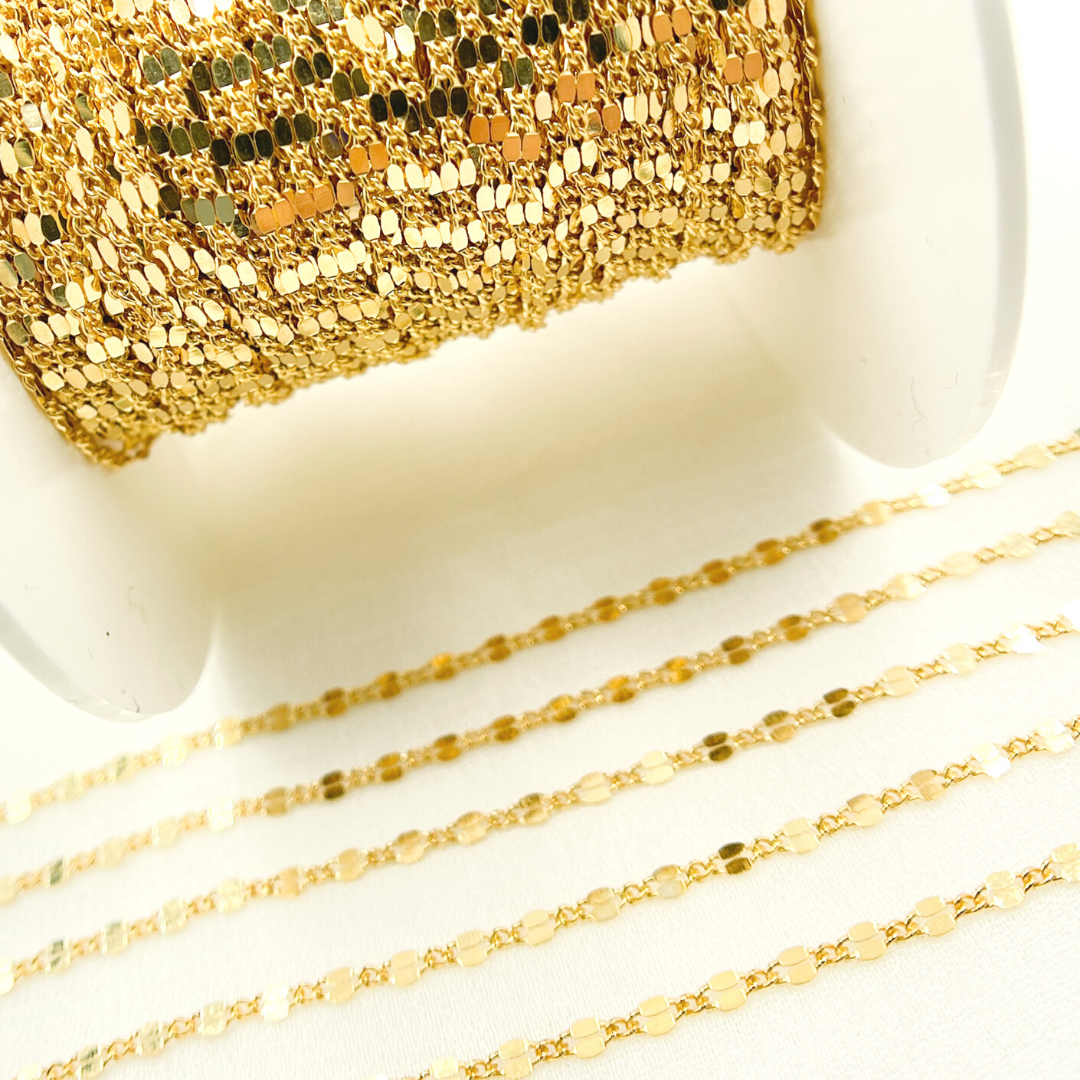 V185GF. 14k Gold Filled Flat Marina Link Chain