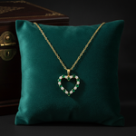 Load image into Gallery viewer, PHD38921. 14K Solid Gold Diamond and Gemstone Heart Shape Necklace