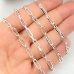 Load image into Gallery viewer, Sterling Silver Long and Short Diamond Cut Link Chain