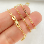 Load image into Gallery viewer, 14k Solid Gold Flat Paperclip Link Finished Necklace