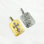 Load image into Gallery viewer, DP302. Diamond Sterling Silver Rectangle Cross Pendant