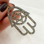 Load image into Gallery viewer, DP045. Diamond & Sterling Silver Hamsa Pendant with Star