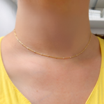 Load image into Gallery viewer, Gold Plated Sterling Chain with Silver Cubes
