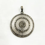 Load image into Gallery viewer, DP283. Diamond Sterling Silver Round Pendant