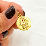Load image into Gallery viewer, DC217. Diamond & Sterling Silver Round Hamsa Charm