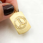 Load image into Gallery viewer, DP757. Diamond Sterling Silver Rectangle Peace Pendant