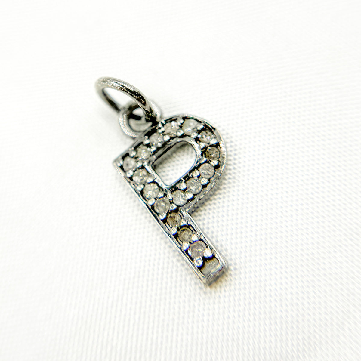 DC184. Diamond Sterling Silver Letter "P" Charm