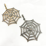 Load image into Gallery viewer, DP166. Diamond Silver Spider Web Pendant