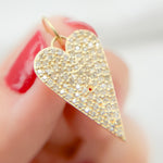 Load image into Gallery viewer, 14k Solid Gold Diamond Heart Charm. GDP613