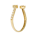 Load image into Gallery viewer, R00525. 14K Solid Gold Diamond Double Line Ring