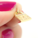 Load image into Gallery viewer, 14K Solid Gold Diamond Lock Charm. GDP440