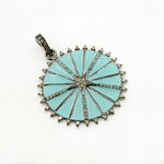Load image into Gallery viewer, Silver Round Star Enamel Pendant